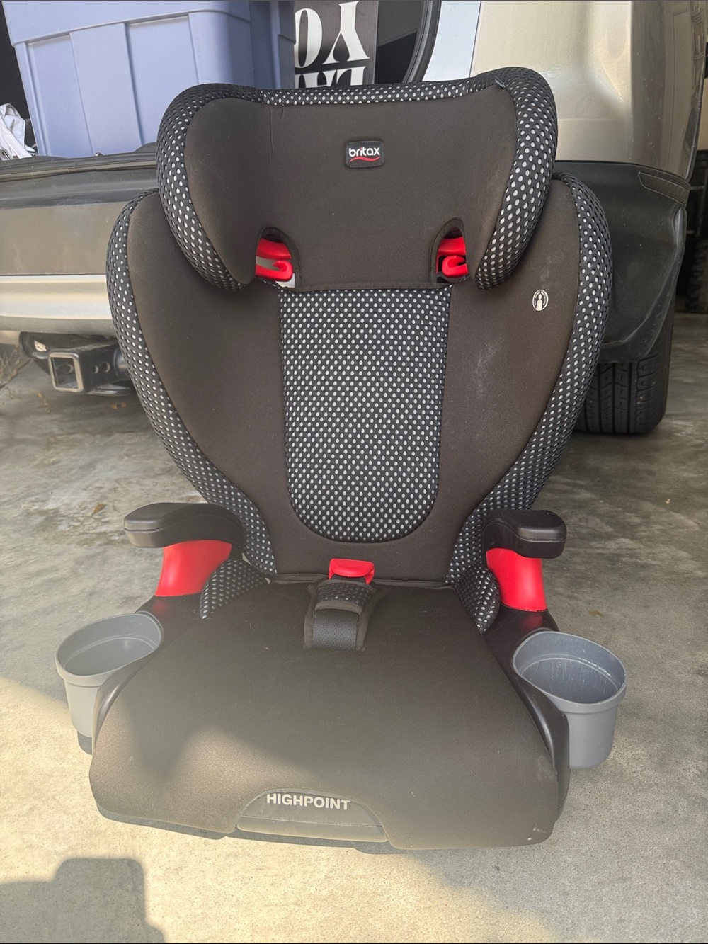 Britax Highpoint Child Booster Seat — Black with Red Accents